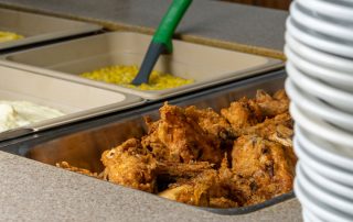 Hot fried chicken at Tiffany's Restaurant in Topeka, Indiana.